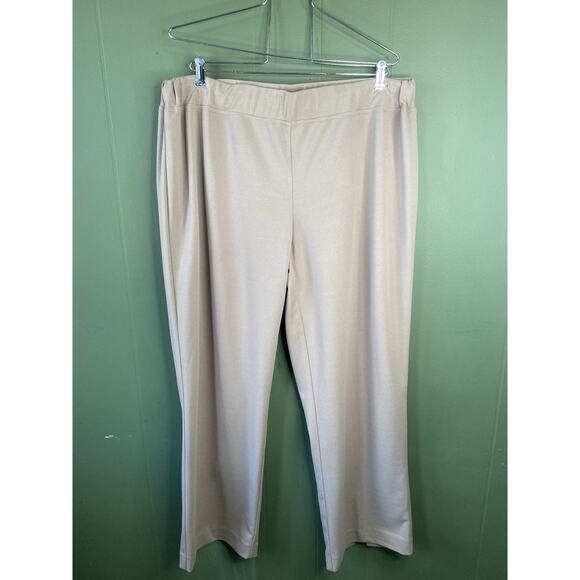 Ming Wang Size XL Beige Pull-On Straight Leg Stretch Crepe Dress Pants NWT $170 - Picture 11 of 11